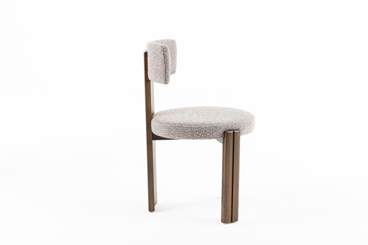 Sheridan - Mid-Century Modern Grey Fabric + Walnut Dining Chair