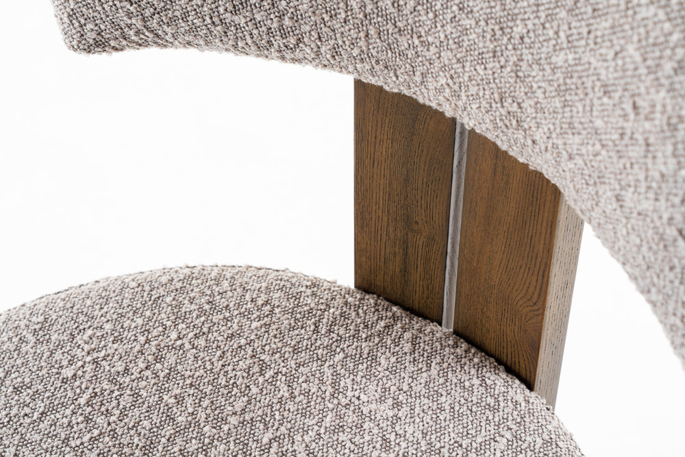 Sheridan - Mid-Century Modern Grey Fabric + Walnut Dining Chair