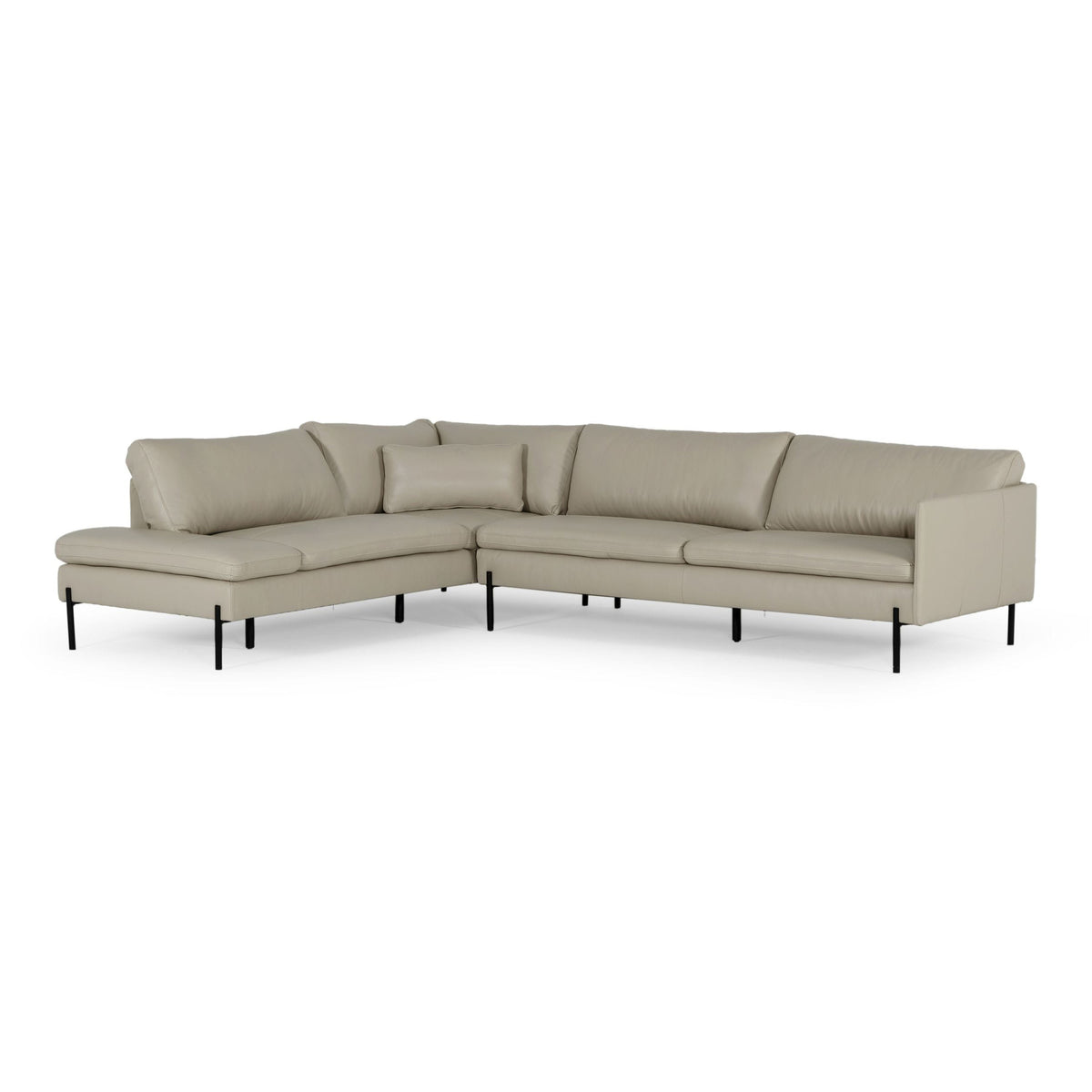 Sherry - Modern Grey Leather Left Facing Sectional Sofa