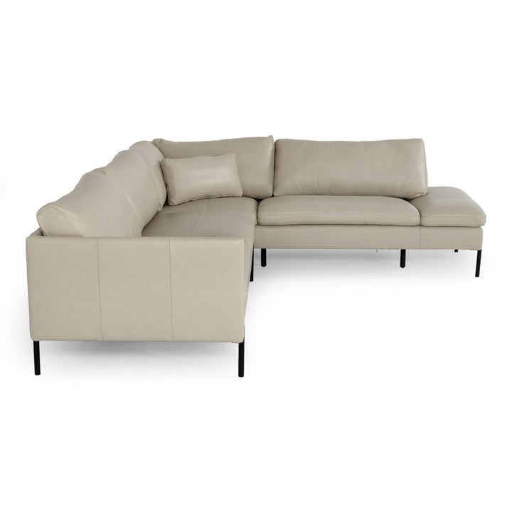 Sherry - Modern Grey Leather Right Facing Sectional Sofa