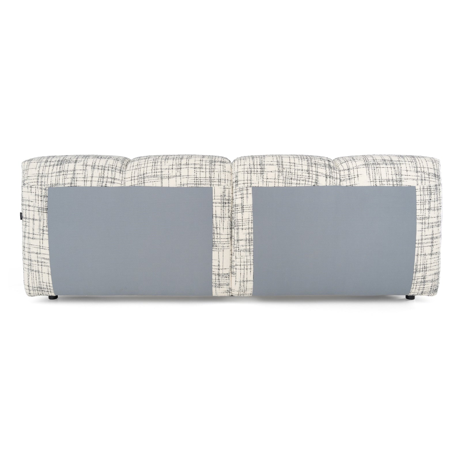 Shiloh - Modern Off-White  Black Fabric Bed