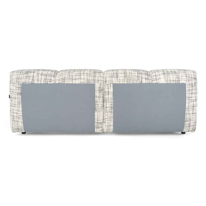 Eastern King Modrest Shiloh - Modern Off-White + Black Fabric Bed