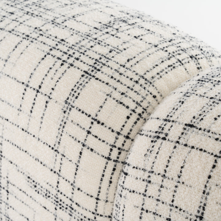 Shiloh - Modern Off-White + Black Fabric Bed