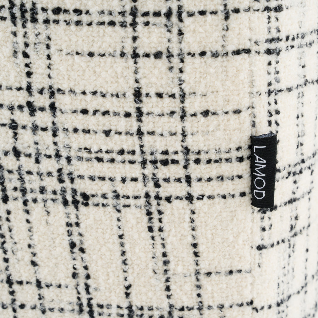 Eastern King Modrest Shiloh - Modern Off-White  Black Fabric Bed