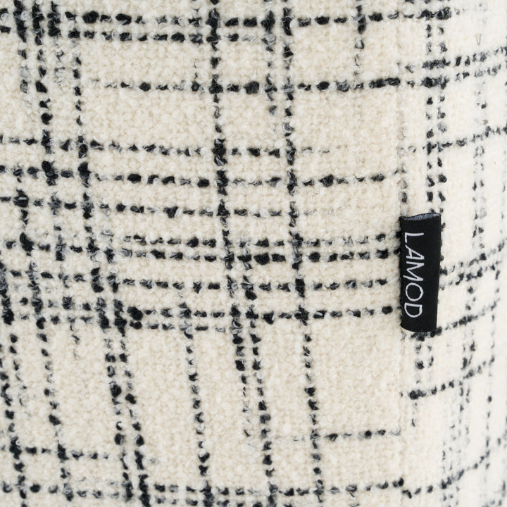 Shiloh - Modern Off-White  Black Fabric Bed