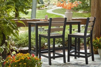 Shoreline Beach Outdoor Counter Table and 2 Barstools - Beige 3 Piece Outdoor Set modern furniture Contempo Furniture