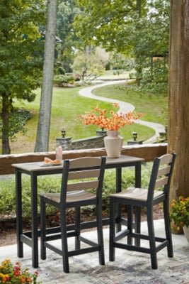 Shoreline Beach Outdoor Counter Table and 2 Barstools - Beige 3 Piece Outdoor Set modern furniture Contempo Furniture
