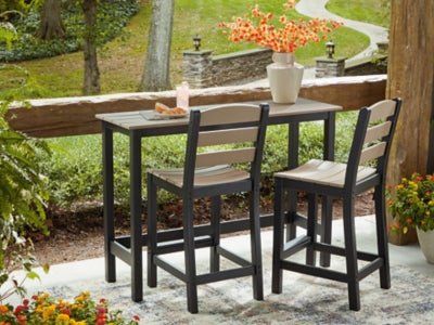 Shoreline Beach Outdoor Counter Table and 2 Barstools - Beige 3 Piece Outdoor Set modern furniture Contempo Furniture