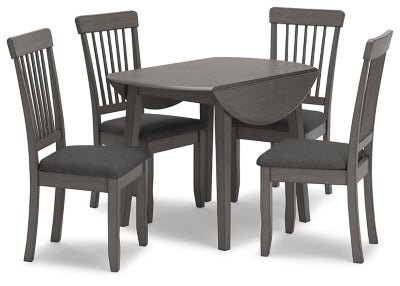 Shullden Drop Leaf Dining Table - Dark Gray Dining Table modern furniture Contempo Furniture