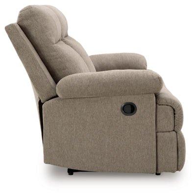 Side - Swipe Reclining Sofa with Drop Down Table - Beige Reclining Sofa modern furniture Contempo Furniture