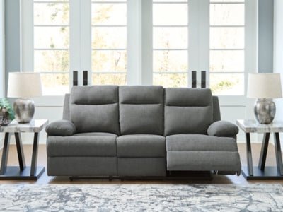 Side - Swipe Reclining Sofa with Drop Down Table - Dark Gray Reclining Sofa modern furniture Contempo Furniture