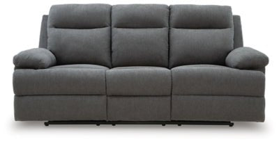 Side - Swipe Reclining Sofa with Drop Down Table - Dark Gray Reclining Sofa modern furniture Contempo Furniture