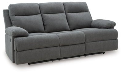 Side - Swipe Reclining Sofa with Drop Down Table - Dark Gray Reclining Sofa modern furniture Contempo Furniture