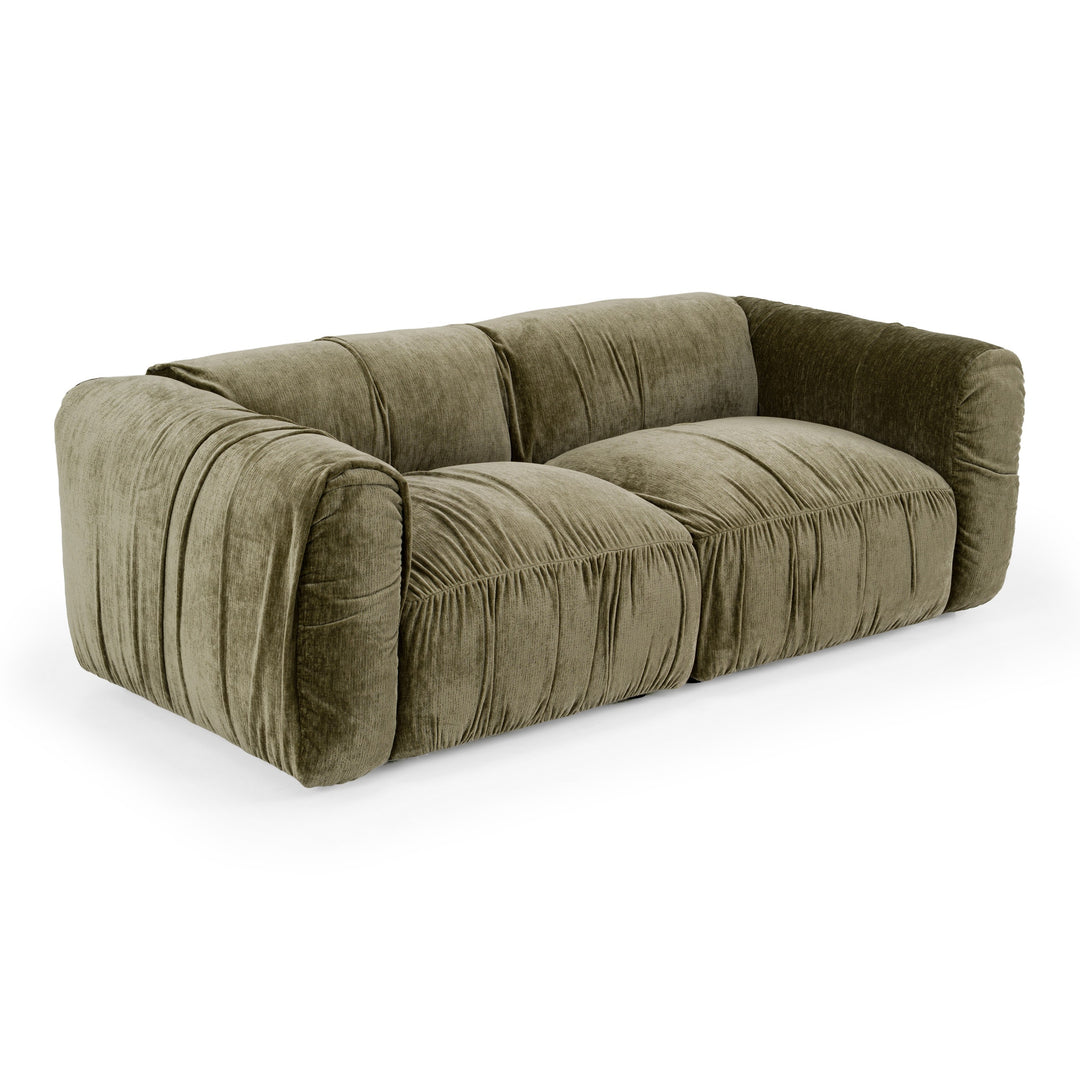 Siegal - Modern Olive Green Fabric Loveseat Sofa