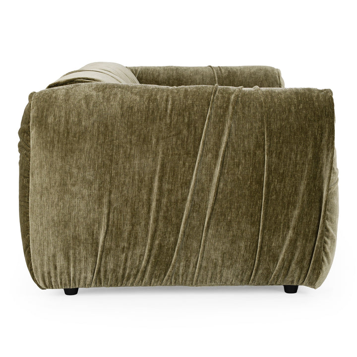 Siegal - Modern Olive Green Fabric Loveseat Sofa