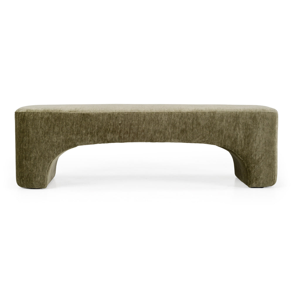 Siegal - Modern Olive Green Fabric Bench - View 4