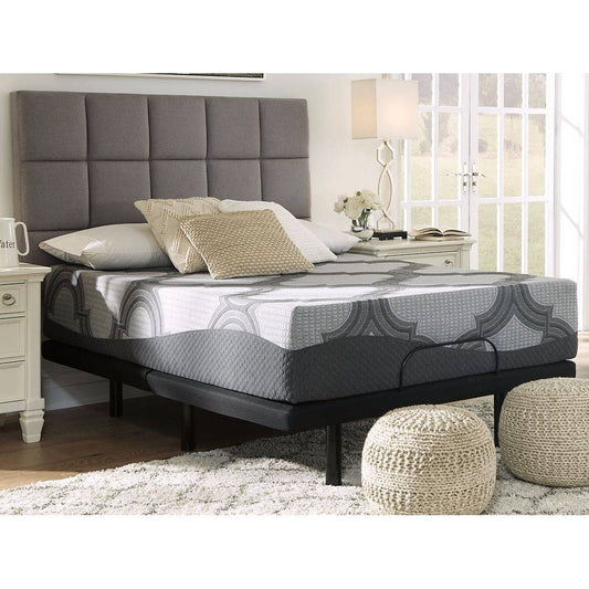 Sierra Sleep® by Ashley 12 Inch Ashley Hybrid King Adjustable Base and Mattress.