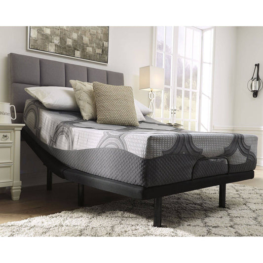 Sierra Sleep® by Ashley 12 Inch Ashley Hybrid King Adjustable Base and Mattress.