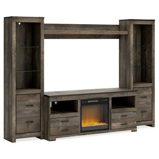 Signature Design by Ashley® Trinell 4-Piece Entertainment Center with Electric Fireplace.