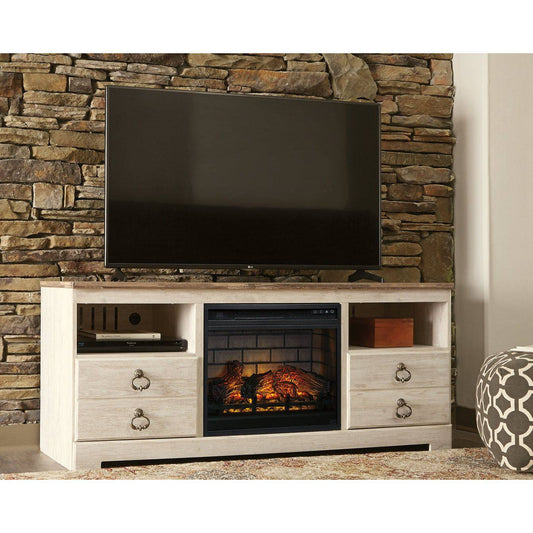 Signature Design by Ashley® Willowton 64" TV Stand with Electric Fireplace.