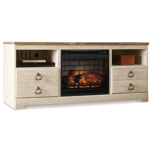 Signature Design by Ashley® Willowton 64" TV Stand with Electric Fireplace.