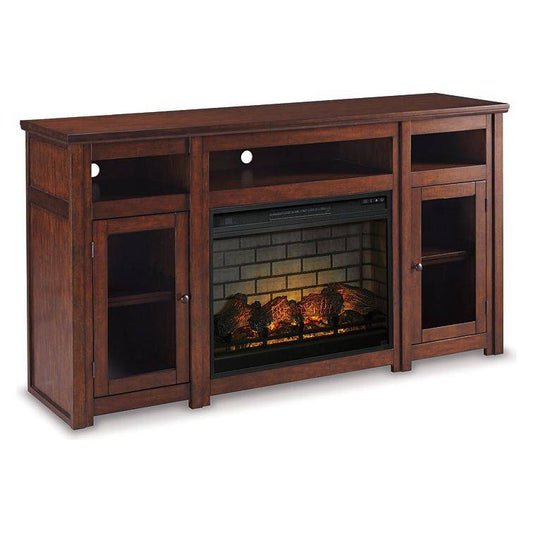 Signature Design by Ashley® Harpan 72" TV Stand with Electric Fireplace.