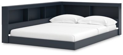 Simmenfort Full Bookcase Storage Bed - Blue Storage Bed modern furniture Contempo Furniture