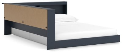 Simmenfort Full Bookcase Storage Bed - Blue Storage Bed modern furniture Contempo Furniture