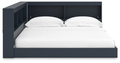 Simmenfort Full Bookcase Storage Bed - Blue Storage Bed modern furniture Contempo Furniture