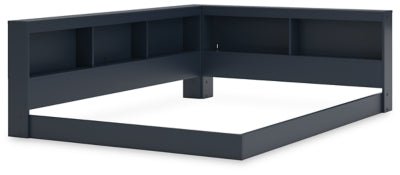Simmenfort Full Bookcase Storage Bed - Blue Storage Bed modern furniture Contempo Furniture