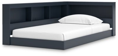 Simmenfort Twin Bookcase Storage Bed - Blue Storage Bed modern furniture Contempo Furniture