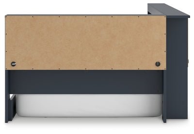 Simmenfort Twin Bookcase Storage Bed - Blue Storage Bed modern furniture Contempo Furniture