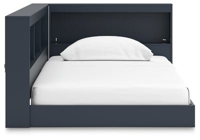 Simmenfort Twin Bookcase Storage Bed - Blue Storage Bed modern furniture Contempo Furniture
