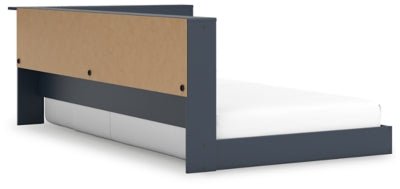 Simmenfort Twin Bookcase Storage Bed - Blue Storage Bed modern furniture Contempo Furniture