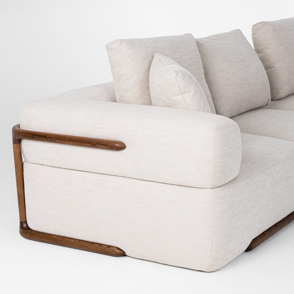Simone - Modern Off-White Fabric Sectional Sofa