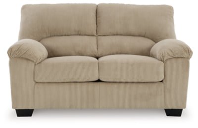 SimpleJoy Loveseat - Beige Stationary Loveseat modern furniture Contempo Furniture