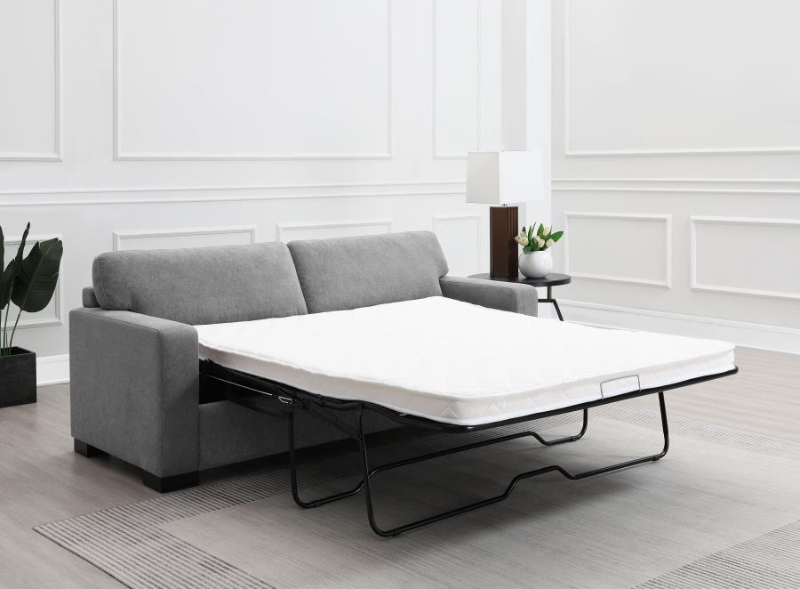 Simpson - Upholstered Sofa Sleeper With Queen Mattress - Gray Sleeper Sofa modern furniture Contempo Furniture