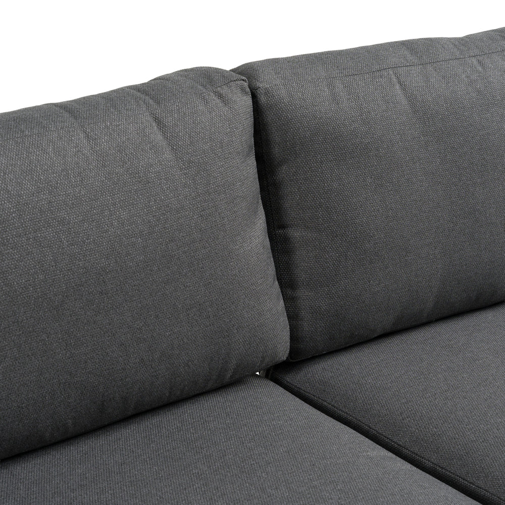 Skaros - Outdoor Grey Olefin Fabric + Eucalyptus Sectional Sofa + Coffee Table Set - View 8