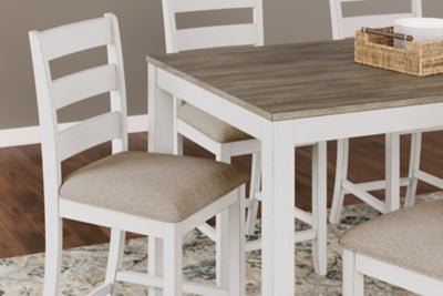 Skempton Counter Height Dining Table and Bar Stools (Set of 7) - White 7 Piece Dining Room Set modern furniture Contempo Furniture