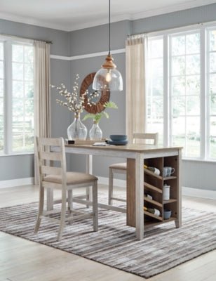 Skempton Counter Height Dining Table - White Counter Table modern furniture Contempo Furniture