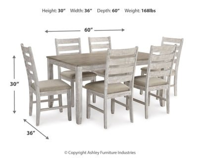 Skempton Dining Table and Chairs (Set of 7) - White 7 Piece Dining Room Set modern furniture Contempo Furniture