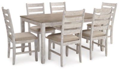 Skempton Dining Table and Chairs (Set of 7) - White 7 Piece Dining Room Set modern furniture Contempo Furniture