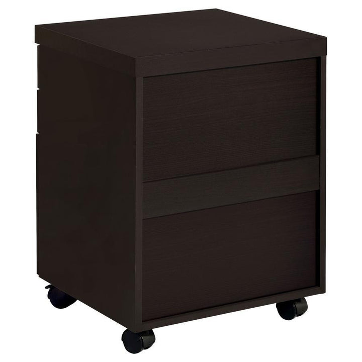 Skylar - 3 - Drawer Home Office Mobile File Cabinet - Cappuccino Filing Cabinet modern furniture Contempo Furniture