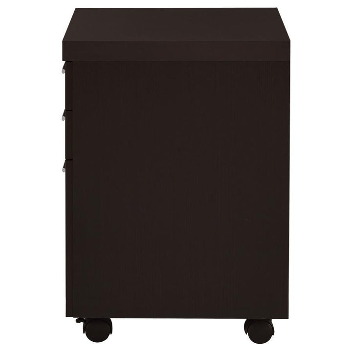 Skylar - 3 - Drawer Home Office Mobile File Cabinet - Cappuccino Filing Cabinet modern furniture Contempo Furniture