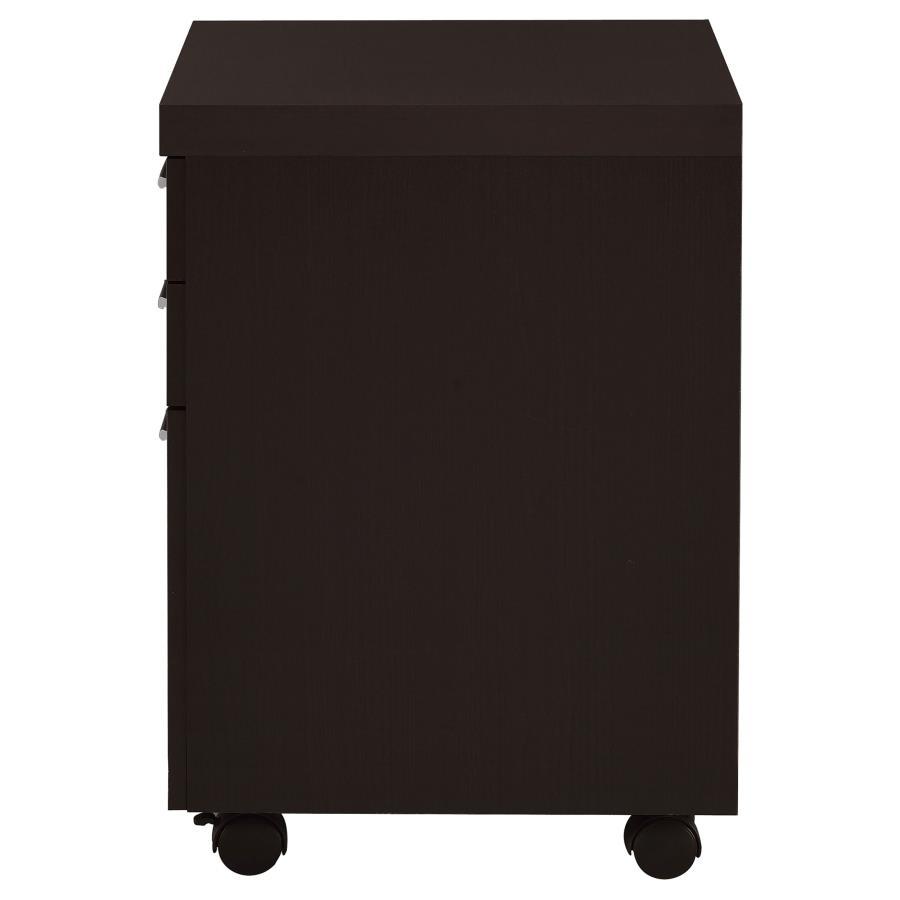 Skylar - 3 - Drawer Home Office Mobile File Cabinet - Cappuccino Filing Cabinet modern furniture Contempo Furniture