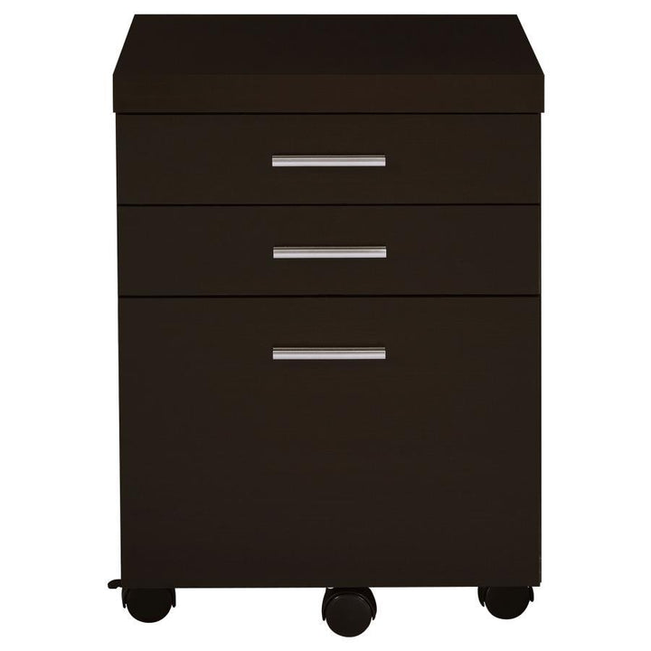 Skylar - 3 - Drawer Home Office Mobile File Cabinet - Cappuccino Filing Cabinet modern furniture Contempo Furniture