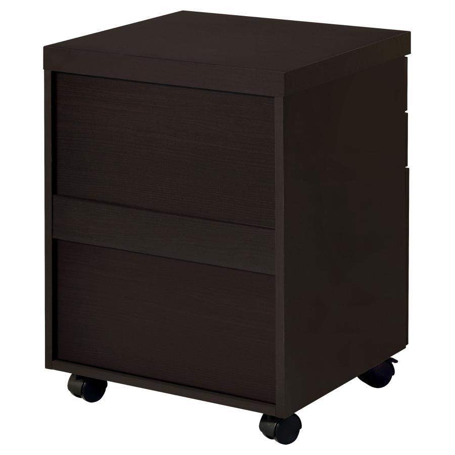 Skylar - 3 - Drawer Home Office Mobile File Cabinet - Cappuccino Filing Cabinet modern furniture Contempo Furniture