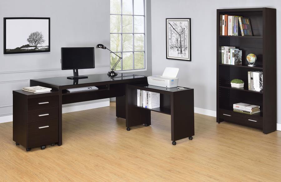 Skylar - 5 - Shelf Bookcase With Drawer - Cappuccino Standard Bookcase modern furniture Contempo Furniture