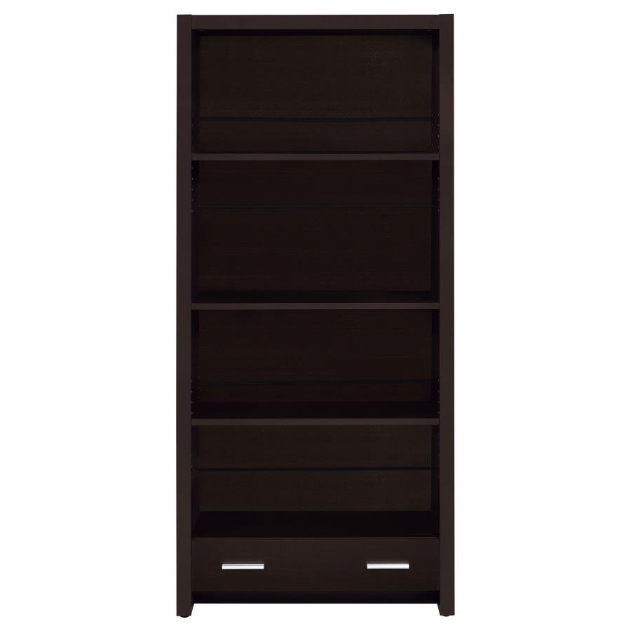 Skylar - 5 - Shelf Bookcase With Drawer - Cappuccino Standard Bookcase modern furniture Contempo Furniture