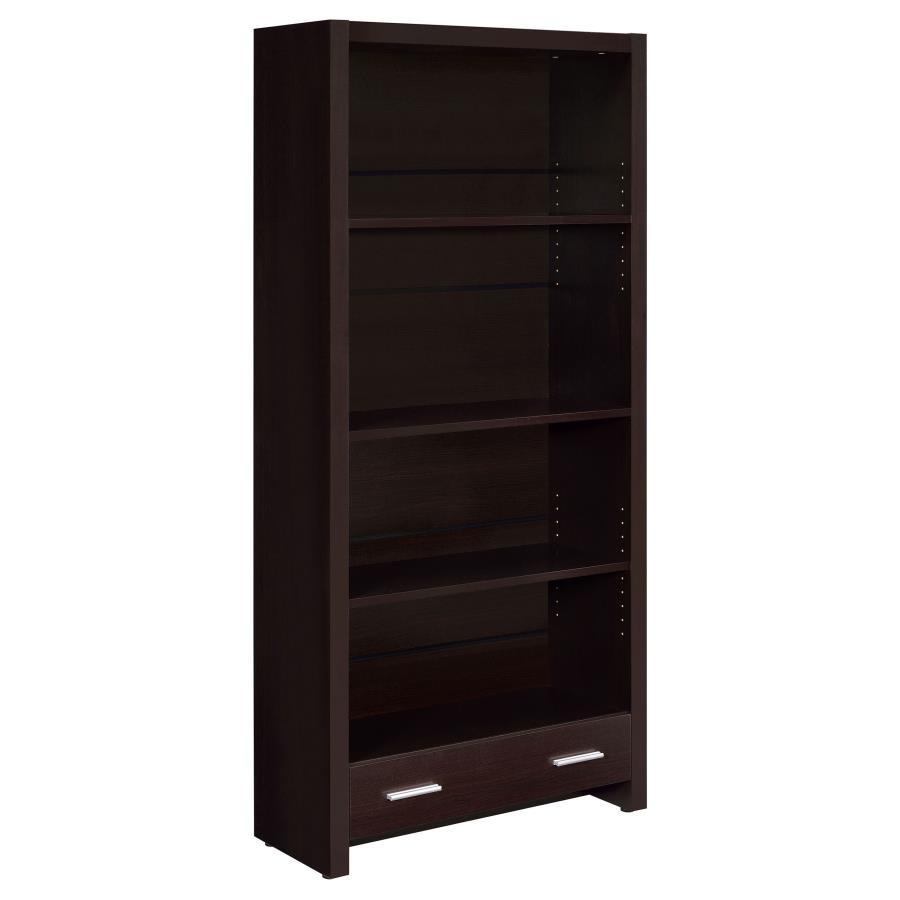 Skylar - 5 - Shelf Bookcase With Drawer - Cappuccino Standard Bookcase modern furniture Contempo Furniture